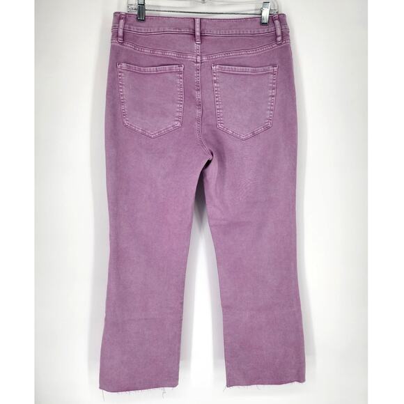 Express Conscious Edit Cropped Flare High Rise Jeans Lavender Women’s Size 10R - Picture 3 of 11